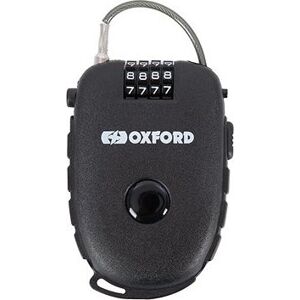 OXFORD zvinovací lankový zámok RETRACTABLE COMBINATION LOCK, (dĺžka 0,75 m, hr. 2,4 mm, čierny)