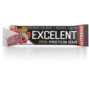 Nutrend EXCELENT protein bar, 85 g, čierne ríbezle s brusnicami