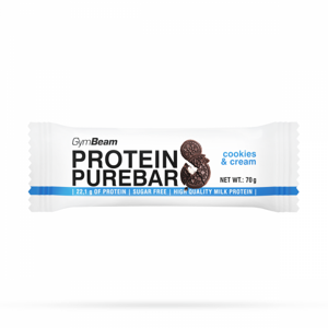 GymBeam Protein PureBar 12 x 70 g dvojnásobné kúsky čokolády